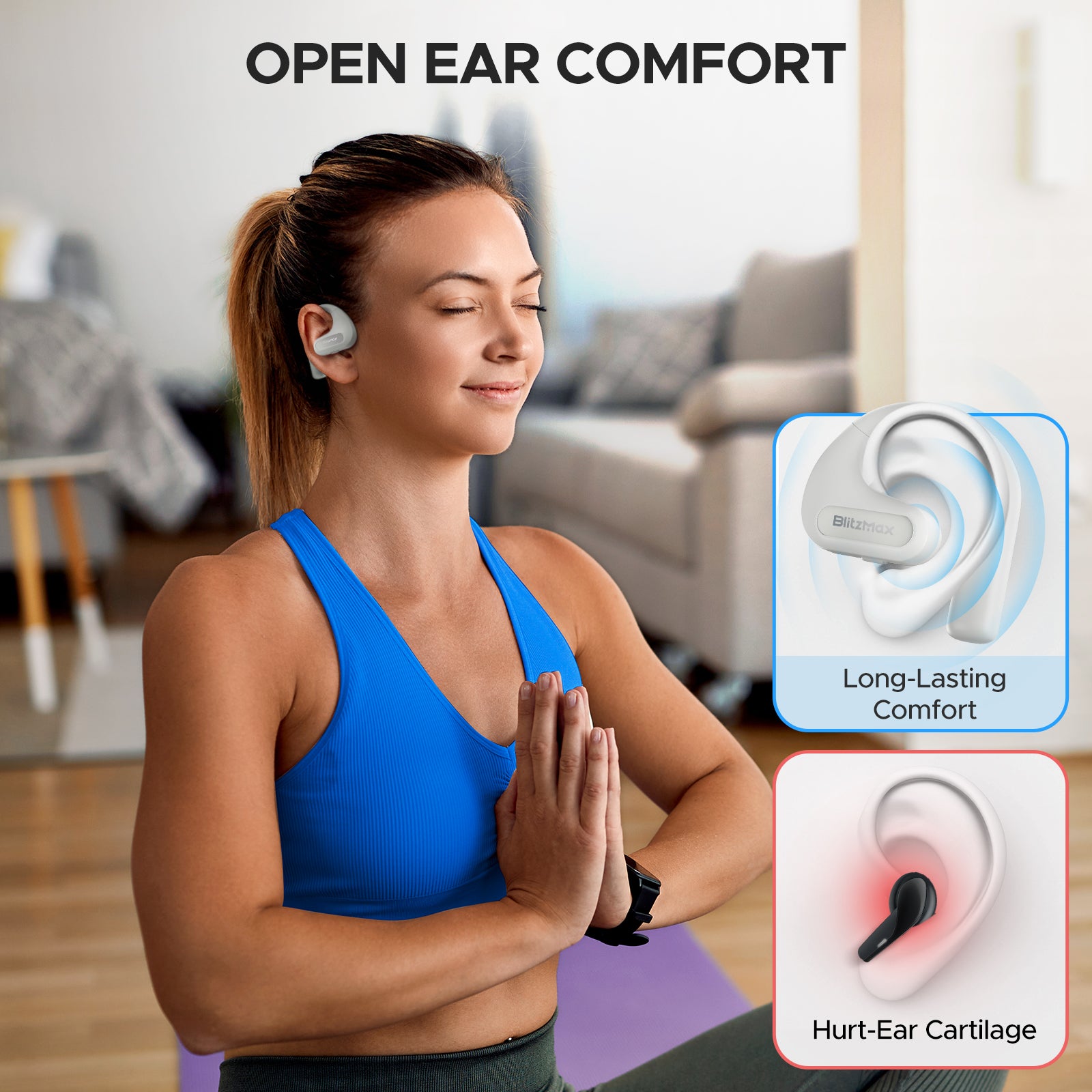 CT2 Open Ear Headphones, 60H Playtime Wireless Sport